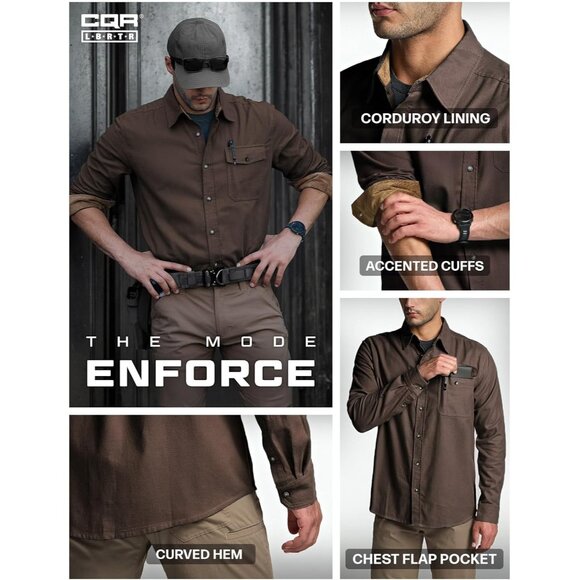 Mens Brown Cotton Flannel Shirt Long Sleeve Brushed Soft Casual Outdoor Plaid - Picture 7 of 9